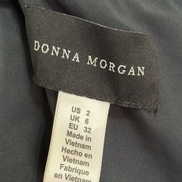 Donna Morgan Pleated Ruffle Long Sleeve Mini Dress Size 2 - Picture 7 of 8
